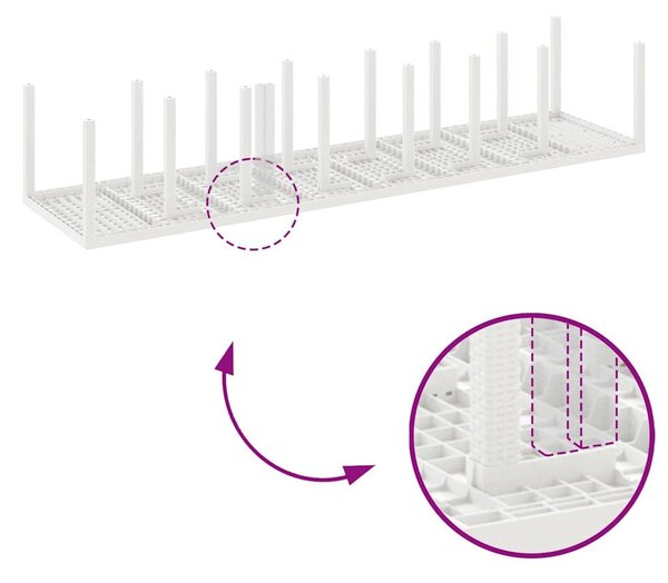 VidaXL Kert étkező szett 17 pcs Fehér Polt rattan