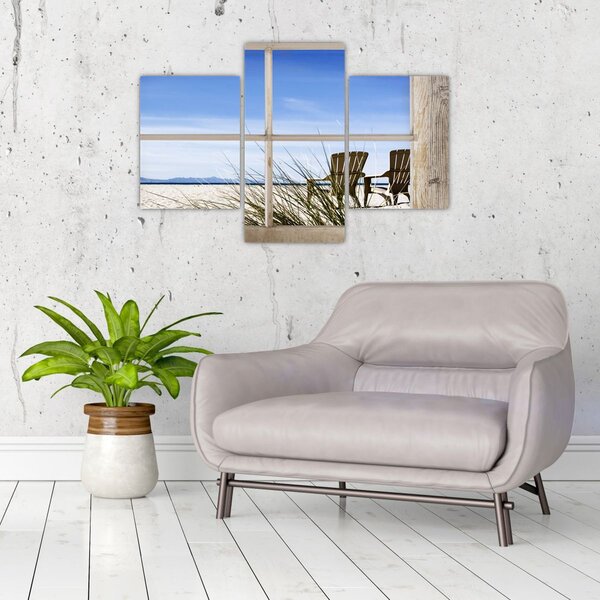Kép - A strandra néző ablak (90x60 cm)