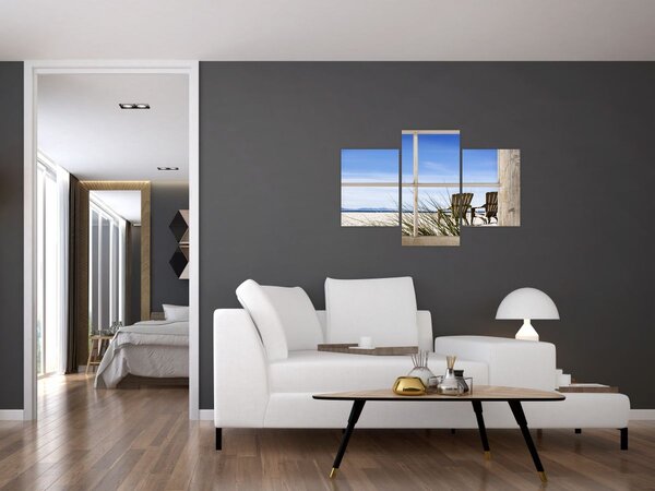 Kép - A strandra néző ablak (90x60 cm)