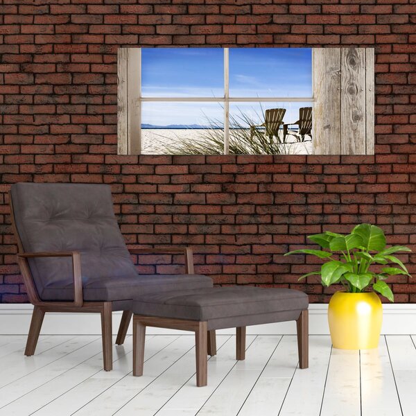 Kép - A strandra néző ablak (120x50 cm)