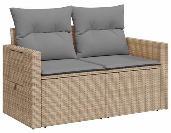 VidaXL Kanapé Szett 6 db Beige és Világosszürke Poli rattan és acél
