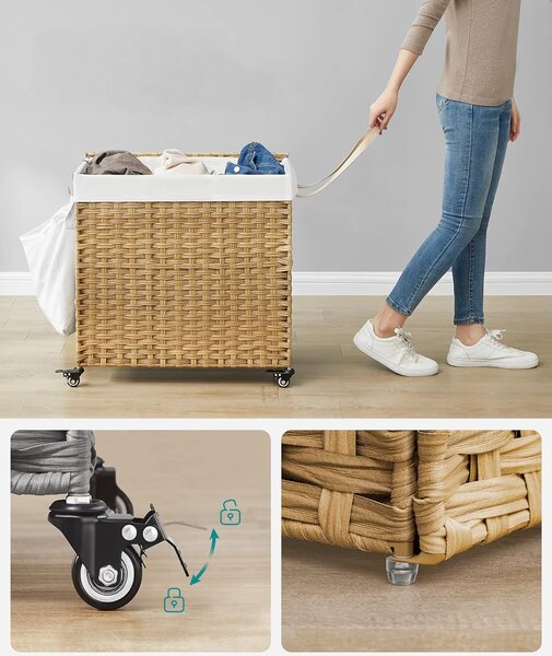 Polyrattan szennyeskosár 140 L