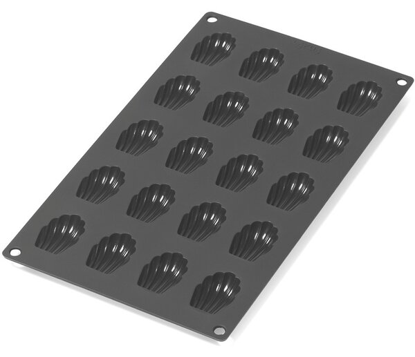 LÉKUÉ Tapadásmentes szilikon mini madeleine sütőforma 20db Fekete LK881329