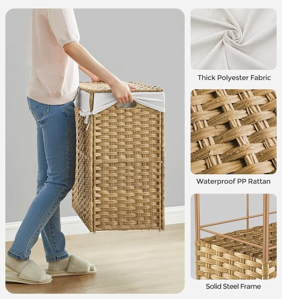 Polyrattan szennyeskosár 140 L