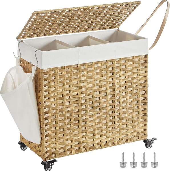Polyrattan szennyeskosár 140 L