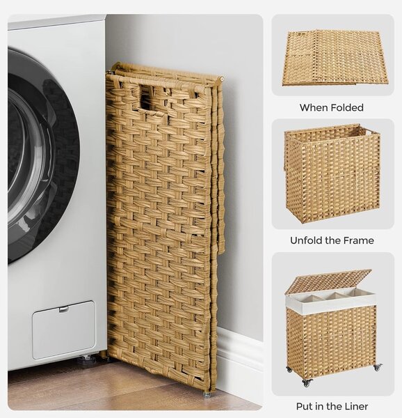Polyrattan szennyeskosár 140 L