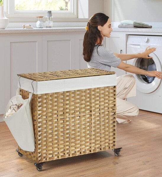 Polyrattan szennyeskosár 140 L