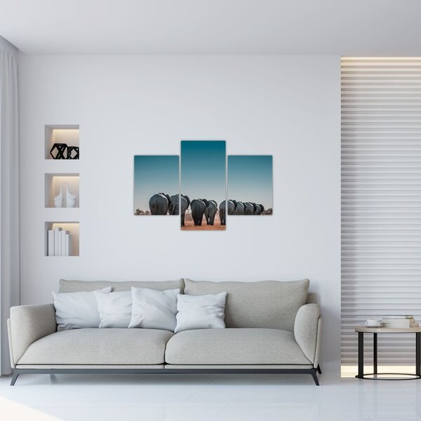 Kép - Elefántok indulása (90x60 cm)