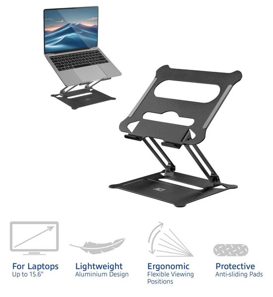 ACT AC8140 laptop állvány Fekete 39,6 cm (15.6")