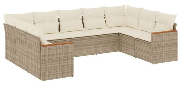 VidaXL Polyrattan Kerti Ülőgarnitúra - U alakú - 9 részes