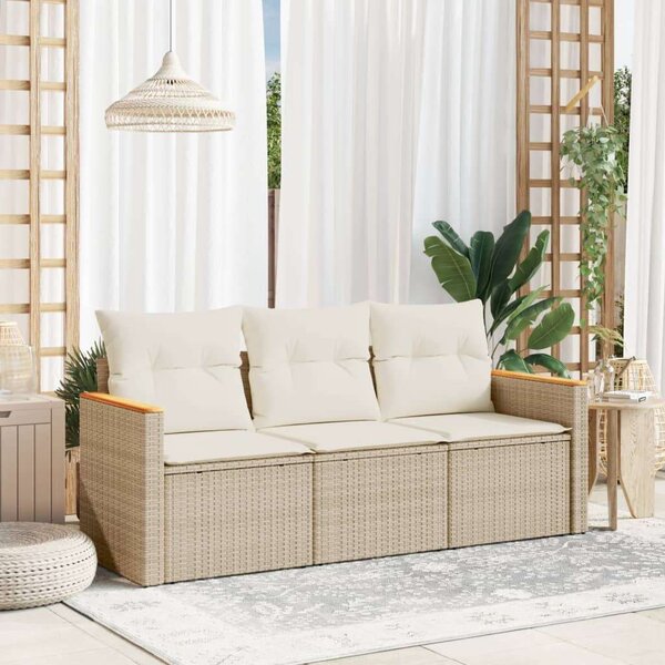 VidaXL Polyrattan Kerti Ülőgarnitúra - 3 részes - Bézs