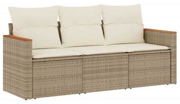 VidaXL Polyrattan Kerti Ülőgarnitúra - 3 részes - Bézs
