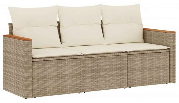 VidaXL Polyrattan Kerti Ülőgarnitúra - 3 részes - Bézs