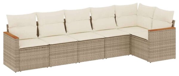 VidaXL Polyrattan Kerti Ülőgarnitúra - 6 részes - Bézs