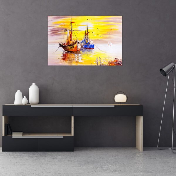 Kép - A csónak festménye (90x60 cm)