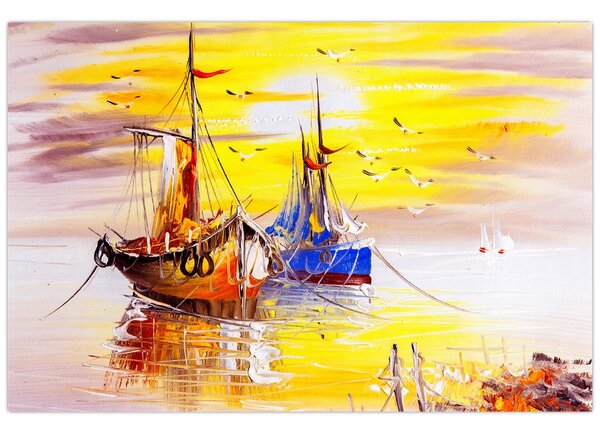 Kép - A csónak festménye (90x60 cm)