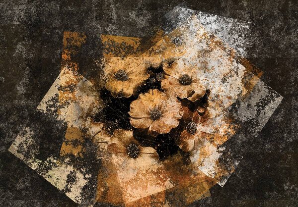 Fotótapéta - Arany virágok - fal (152,5x104 cm)