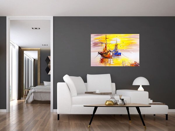 Kép - A csónak festménye (90x60 cm)