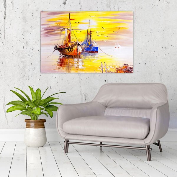 Kép - A csónak festménye (90x60 cm)