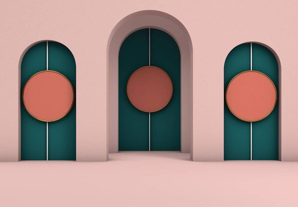 Fotótapéta - Minimalizmus. Geometriai pasztell boltívek (152,5x104 cm)
