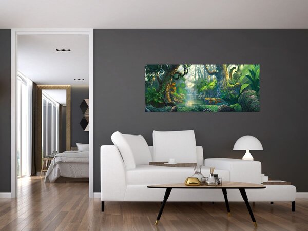 Kép - Egy trópusi erdő illusztrációja (120x50 cm)