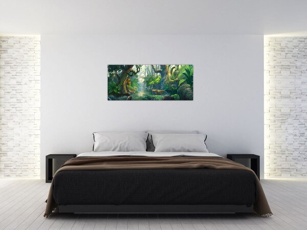 Kép - Egy trópusi erdő illusztrációja (120x50 cm)
