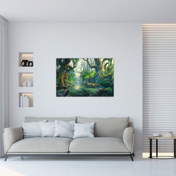 Kép - Egy trópusi erdő illusztrációja (90x60 cm)