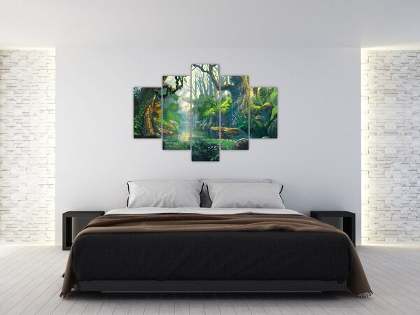 Kép - Egy trópusi erdő illusztrációja (150x105 cm)