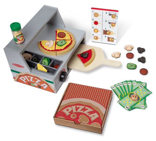 MELISSA AND DOUG Top & Bake Pizza Pult - Fa játékkonyha 6074890