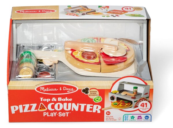 MELISSA AND DOUG Top & Bake Pizza Pult - Fa játékkonyha 6074890