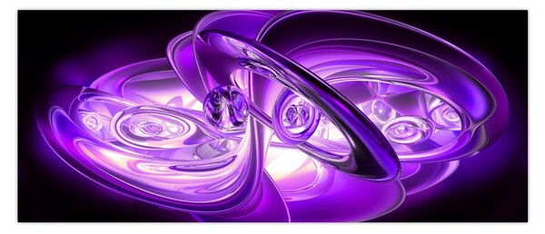 Lila fraktálos kép (120x50 cm)