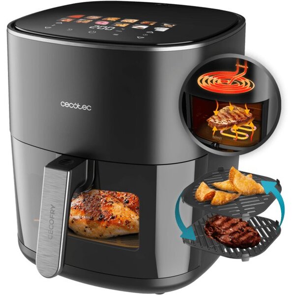 CECOTEC Cecofry&Grill Duoheat 6500 olajsütő 65L fekete A01 A01_EU01_100500