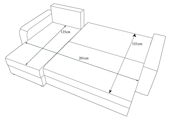 Sarok ülőgarnitúra Paragon L (fekete + fehér) (B)