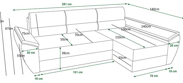 Sarok ülőgarnitúra Radiant L3 (sötétszürke) (J)