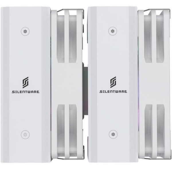 SILENTWARE Titan fehér/ezüst Dual Tower CPU hűtő ARGB 120 mm TITAN-WH