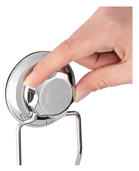 Ezüstszínű öntapadós fém fürdőszobai sarokpolc Bestlock Bath – Compactor