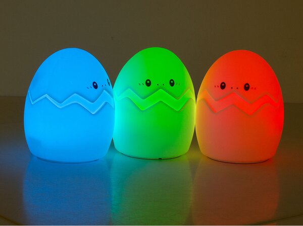 Szilikon LED gyerek éjjeli lámpa EGG 12,5 cm fehér