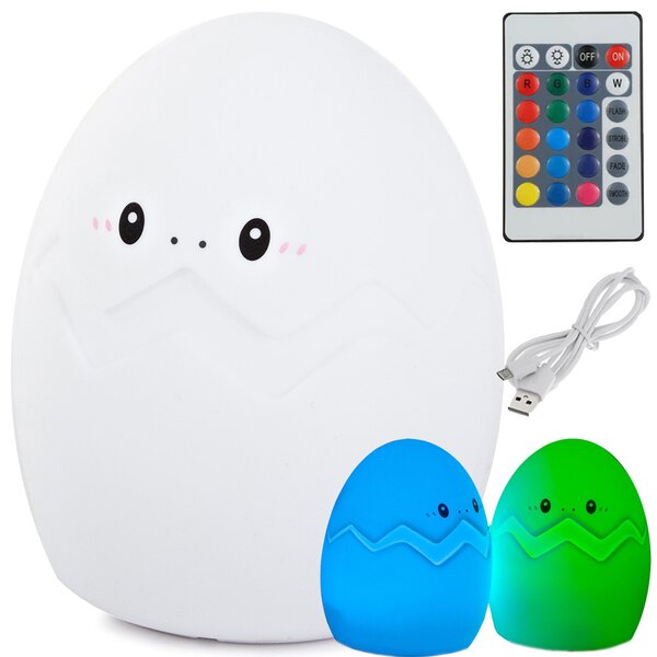 Szilikon LED gyerek éjjeli lámpa EGG 12,5 cm fehér