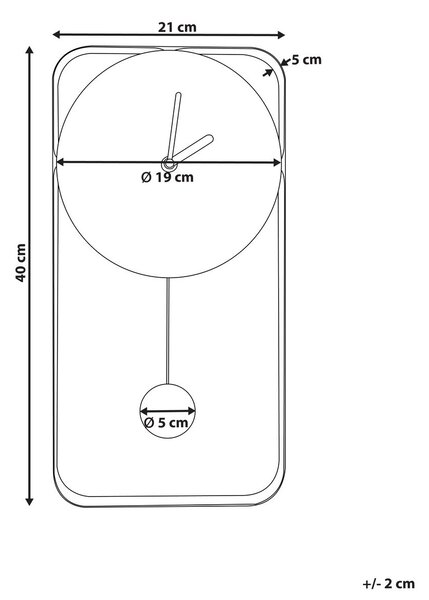 Fali óra SERVOZ 21 cm Fém Fekete