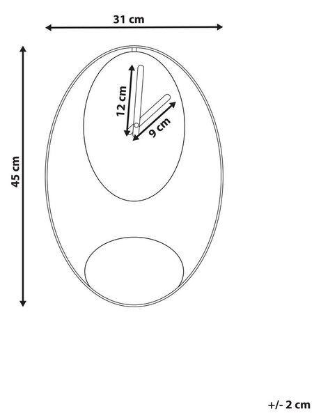 Fali óra MANIGOD 32 cm Fém Fekete