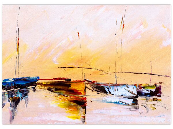 Kép - Csónak, festmény (70x50 cm)