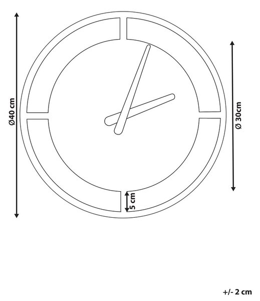 Fali óra TRIENT 40 cm Fém Fekete