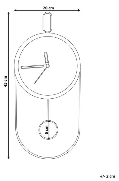 Fali óra SIERRE 20 cm Fekete