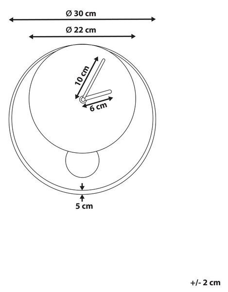 Fali óra MAGLAND 30 cm Fém Fekete
