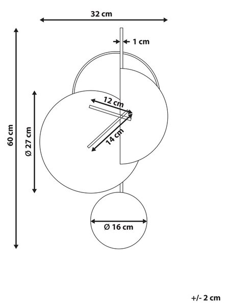 Fali óra NENDAZ 32 cm Fém Szürke