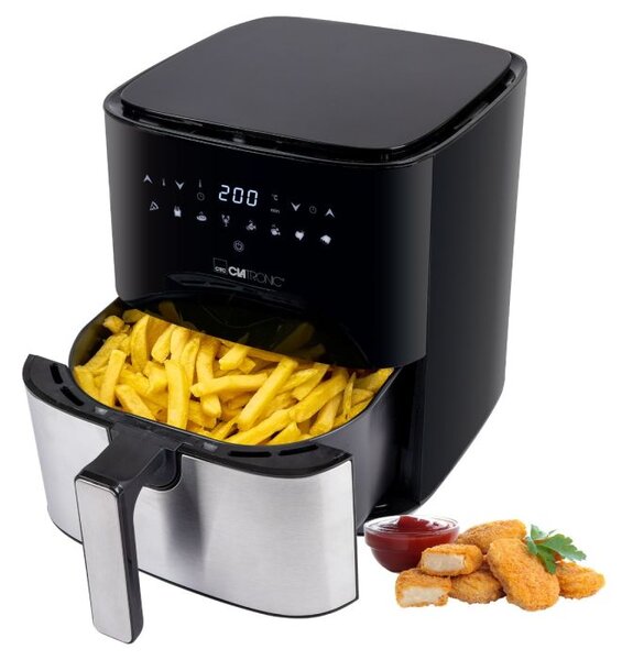 Clatronic FR 3782 H 5L Forrólevegős fritőz Fekete/Nemesacél