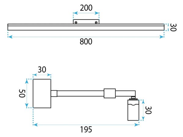 Fürdőszobai fali LED lámpa APP1880-1W 80cm BLACK