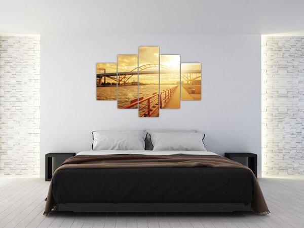 Kép a hídról napnyugtakor (150x105 cm)
