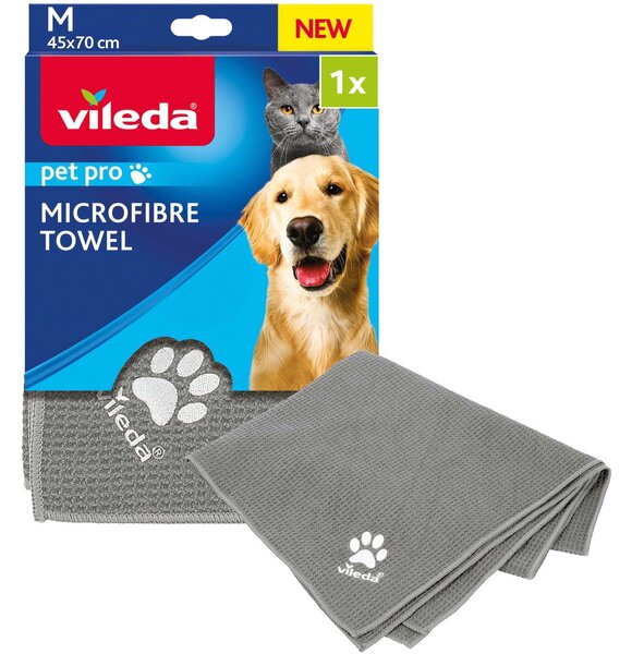 Vileda 172665 Pet Pro Mikroszálas kisállat törölköző M - Szürke
