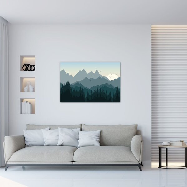 Kép - Hegyek grafikus szemmel (90x60 cm)